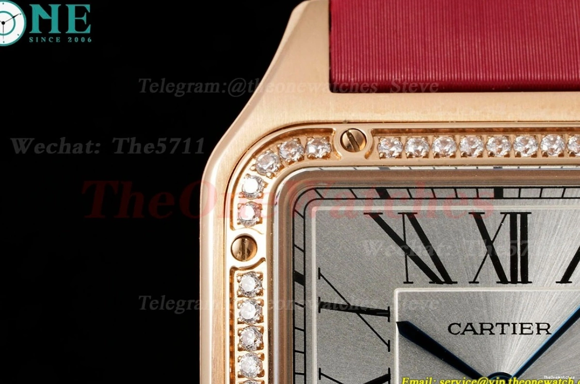 Dial SA Dia Dumont Quartz Red Silver AF RG Santos 0510